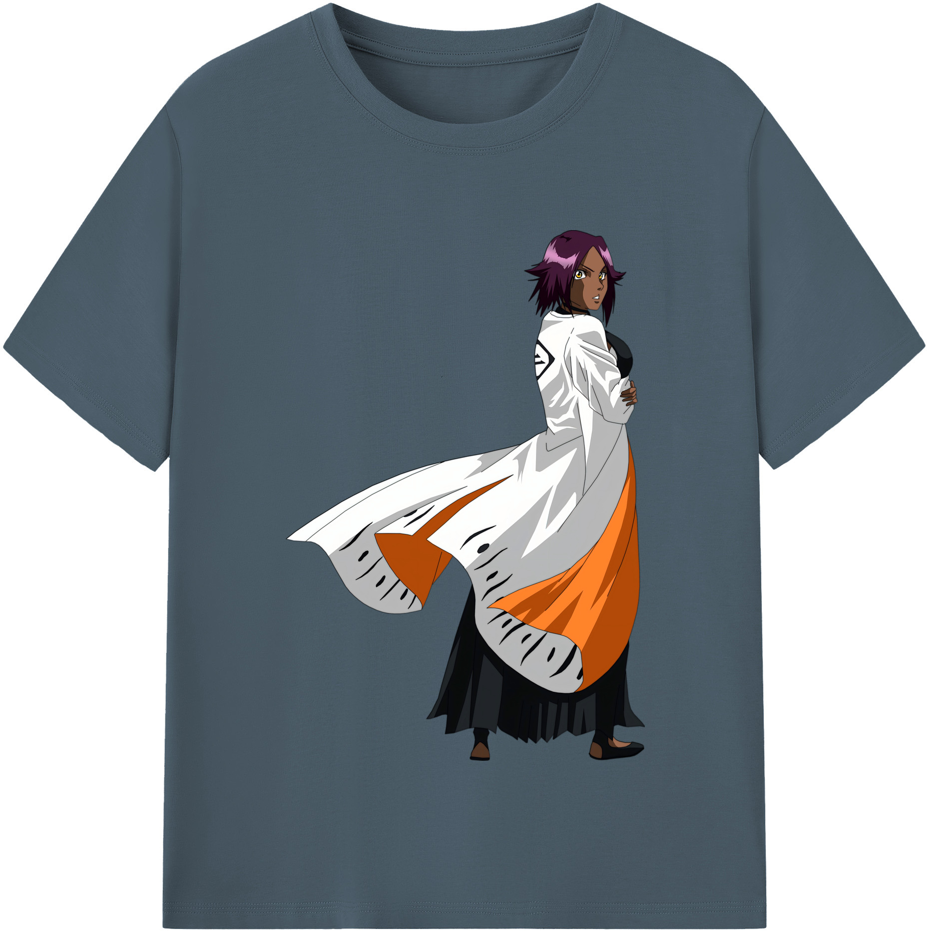 （画像用） ブリーチ 四楓院 夜一（しほういん よるいち） BLEACH Shihouin Yoruichi 綿100％半袖Tシャツ（フロントプリント）